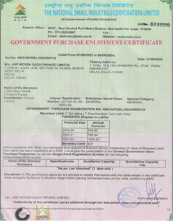 Certificate 2 - ARP Woven Sack