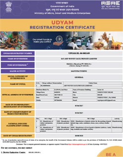 Certificate 5 - ARP Woven Sack